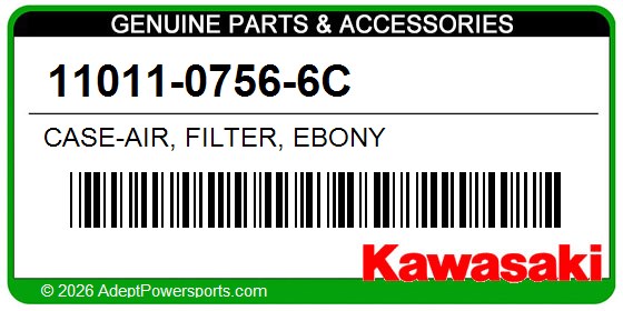 Kawasaki 11011-0756-6C Case-Air, Filter, Ebony