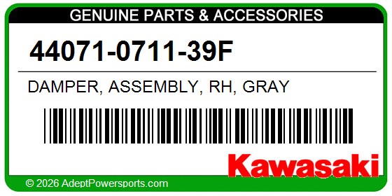 Kawasaki 44071-0711-39F Damper, Assembly, Rh, Gray