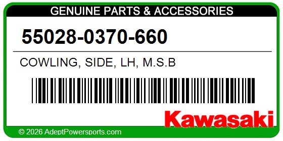 Kawasaki 55028-0370-660 Cowling, Side, Lh, M.S.B