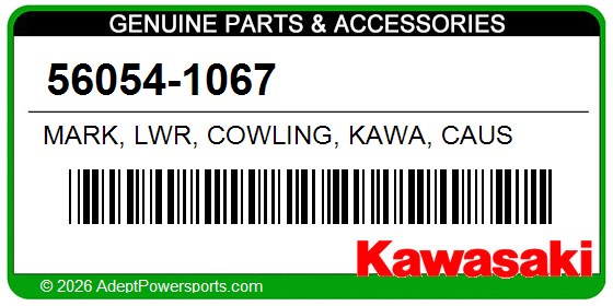 Kawasaki 56054-1067 Mark, Lwr, Cowling, Kawa, Caus