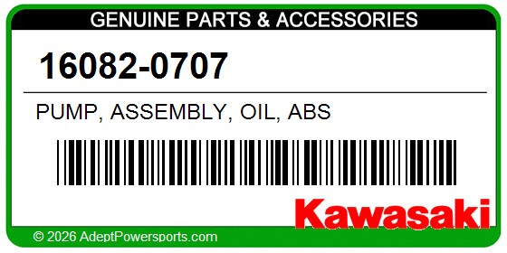 Kawasaki 16082-0707 Pump, Assembly, Oil, Abs