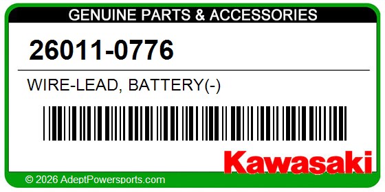 Kawasaki 26011-0776 Wire-Lead, Battery(-)