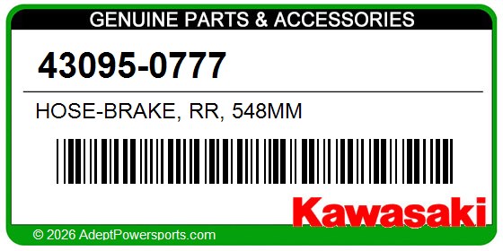 Kawasaki 43095-0777 Hose-Brake, Rr, 548Mm