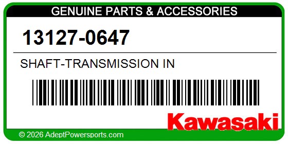 Kawasaki 13127-0647 Shaft-Transmission In
