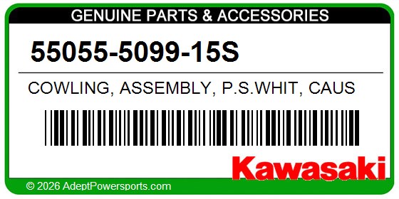 Kawasaki 55055-5099-15S Cowling, Assembly, P.S.Whit, Caus