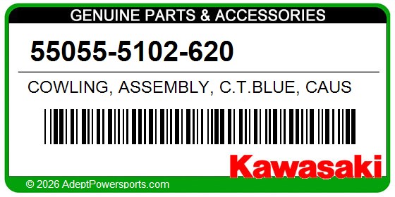 Kawasaki 55055-5102-620 Cowling, Assembly, C.T.Blue, Caus