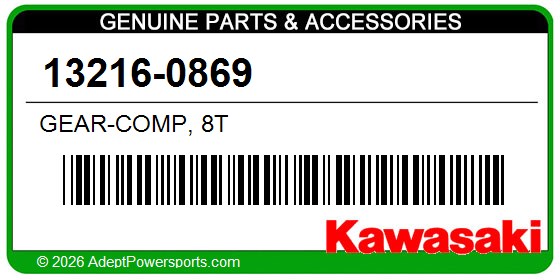 Kawasaki 13216-0869 Gear-Comp, 8T