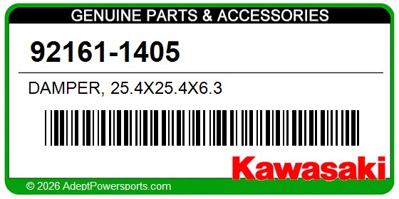 Kawasaki 92161-1405 Damper, 25.4X25.4X6.3