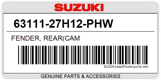 Suzuki 63111-27H12-PHW Fender, Rear(Cam