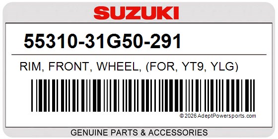 Suzuki 55310-31G50-291 Rim, Front, Wheel, (For, Yt9, Ylg)
