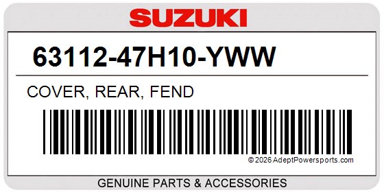 Suzuki 63112-47H10-YWW Cover, Rear, Fend