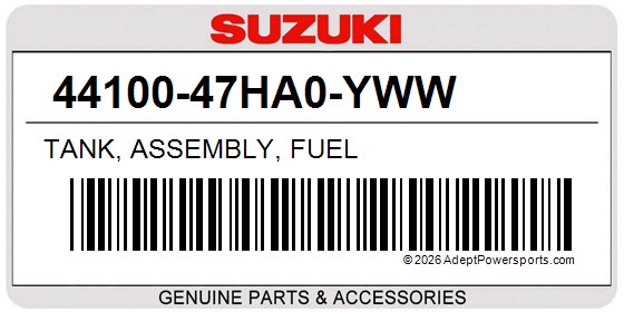 Suzuki 44100-47HA0-YWW Tank, Assembly, Fuel