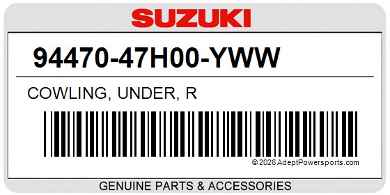 Suzuki 94470-47H00-YWW Cowling, Under, R
