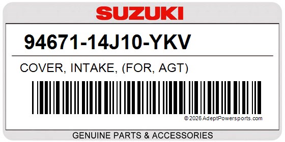 Suzuki 94671-14J10-YKV Cover, Intake, (For, Agt)