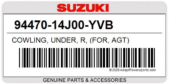 Suzuki 94470-14J00-YVB Cowling, Under, R, (For, Agt)