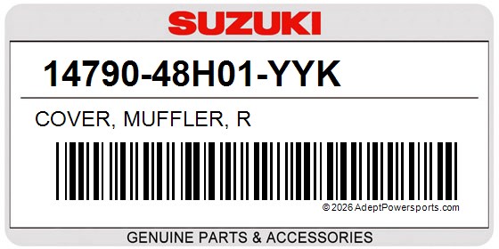 Suzuki 14790-48H01-YYK Cover, Muffler, R