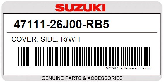 Suzuki 47111-26J00-RB5 Cover, Side, R(Wh