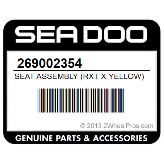 Sea-Doo 269002354 Seat Assembly (Rxt X Yellow)