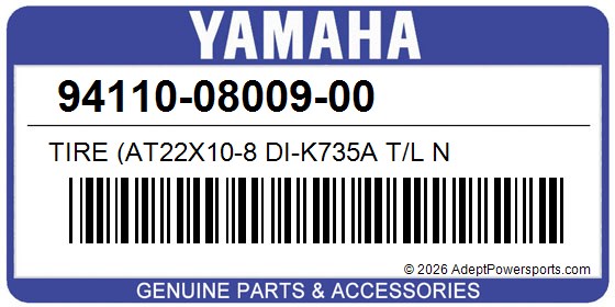 Yamaha 94110-08009-00 Tire (At22x10-8 Di-K735a T/L N