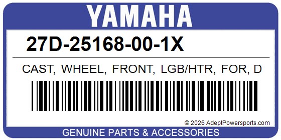Yamaha 27D-25168-00-1X Cast, Wheel, Front, Lgb/Htr, For, Drmk