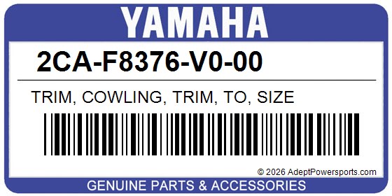 Yamaha 2CA-F8376-V0-00 Trim, Cowling, Trim, To, Size