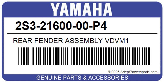 Yamaha 2S3-21600-00-P4 Rear Fender Assembly Vdvm1