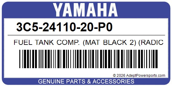 Yamaha 3C5-24110-20-P0 Fuel Tank Comp. (Mat Black 2) (Radical Gray)