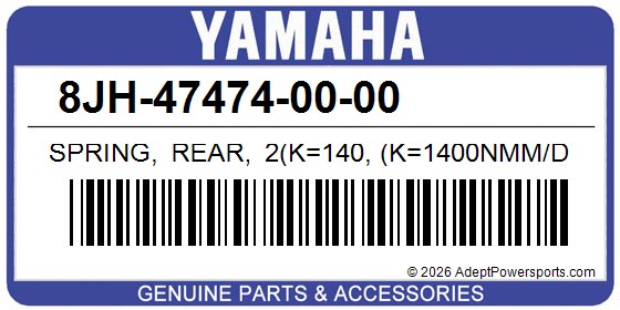 Yamaha 8JH-47474-00-00 Spring, Rear, 2(K=140, (K=1400Nmm/Deg)