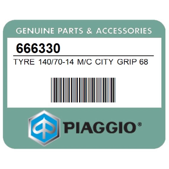 Piaggio 666330 Tyre 140/70-14 M/C City Grip 68S