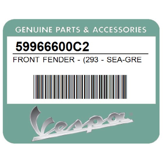 Vespa 59966600C2 Front Fender - (293 - Sea-Green