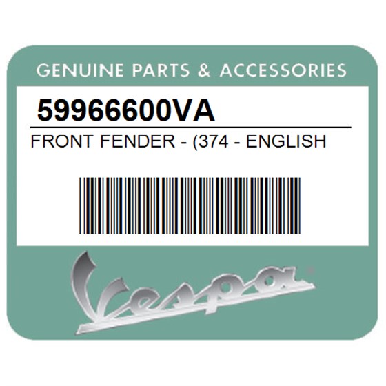 Vespa 59966600VA Front Fender - (374 - English G
