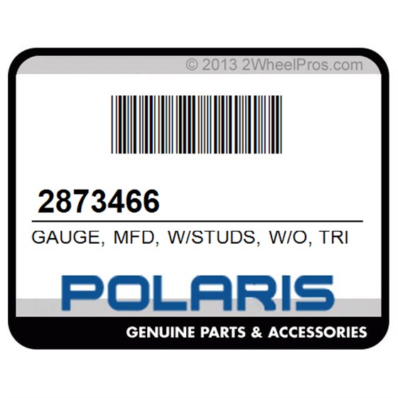 Polaris 2873466 Gauge, Mfd, W/Studs, W/O, Trim, Substituted, By, 2873466