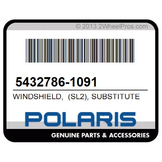 Polaris 5432786-1091 Windshield, (Sl2), Substituted, By, 5432786-070