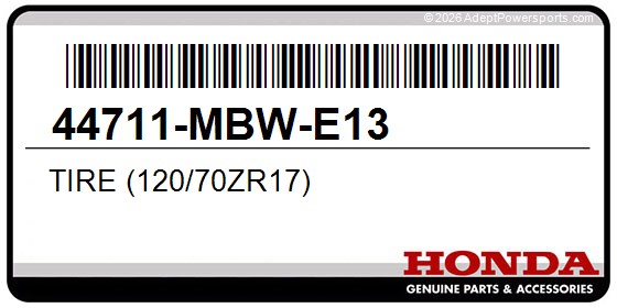 Honda 44711-MBW-E13 Tire (120/70Zr17)