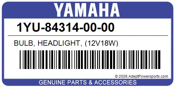 Yamaha 1YU-84314-00-00 Bulb, Headlight, (12V18w)