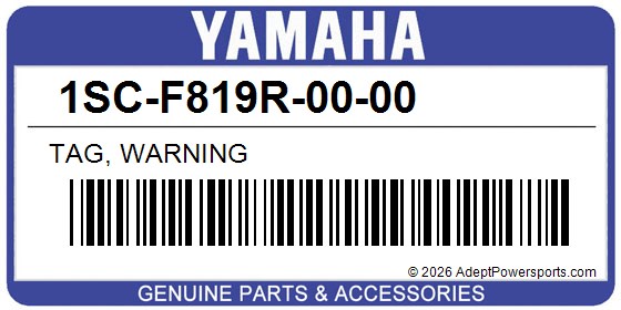 Yamaha 1SC-F819R-00-00 Tag, Warning