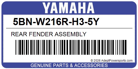 Yamaha 5BN-W216R-H3-5Y Rear Fender Assembly