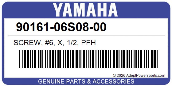 Yamaha 90161-06S08-00 Screw, #6, X, 1/2, Pfh