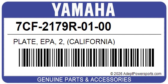 Yamaha 7CF-2179R-01-00 Plate, Epa, 2, (California)