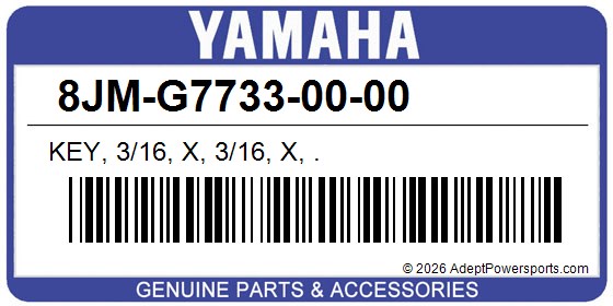 Yamaha 8JM-G7733-00-00 Key, 3/16, X, 3/16, X, .