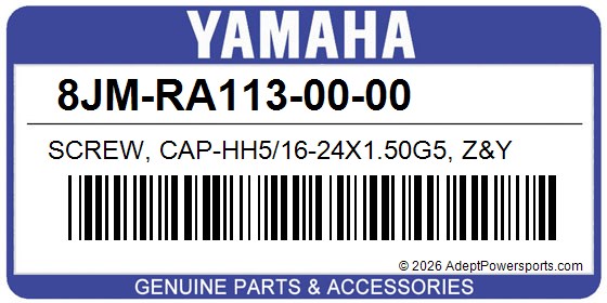Yamaha 8JM-RA113-00-00 Screw, Cap-Hh5/16-24X1.50G5, Z&Y