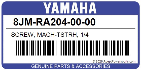 Yamaha 8JM-RA204-00-00 Screw, Mach-Tstrh, 1/4