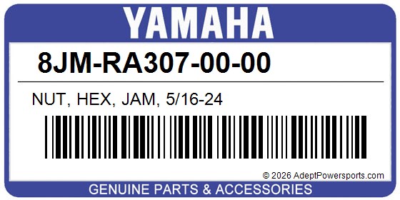 Yamaha 8JM-RA307-00-00 Nut, Hex, Jam, 5/16-24