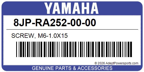 Yamaha 8JP-RA252-00-00 Screw, M6-1.0X15