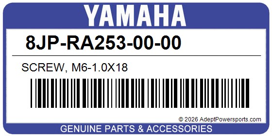 Yamaha 8JP-RA253-00-00 Screw, M6-1.0X18