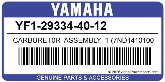 Yamaha YF1-29334-40-12 Carburet0r Assembly 1 (7Nd1410100)