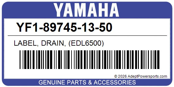 Yamaha YF1-89745-13-50 Label, Drain, (Edl6500)
