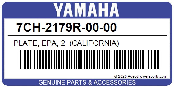 Yamaha 7CH-2179R-00-00 Plate, Epa, 2, (California)