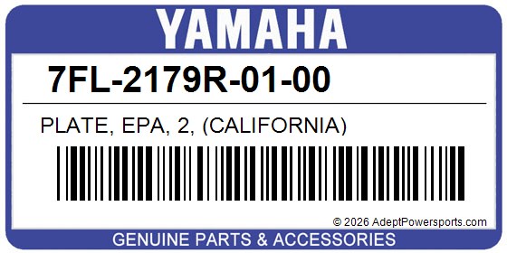 Yamaha 7FL-2179R-01-00 Plate, Epa, 2, (California)