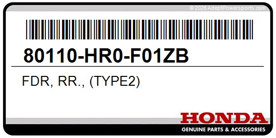 Honda 80110-HR0-F01ZB Fdr, Rr., (Type2)